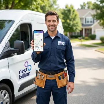 Field service technician receiving automated route and job notifications on a mobile device