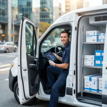 Pharmaceutical logistics fleet using route optimization API for compliant cold chain delivery