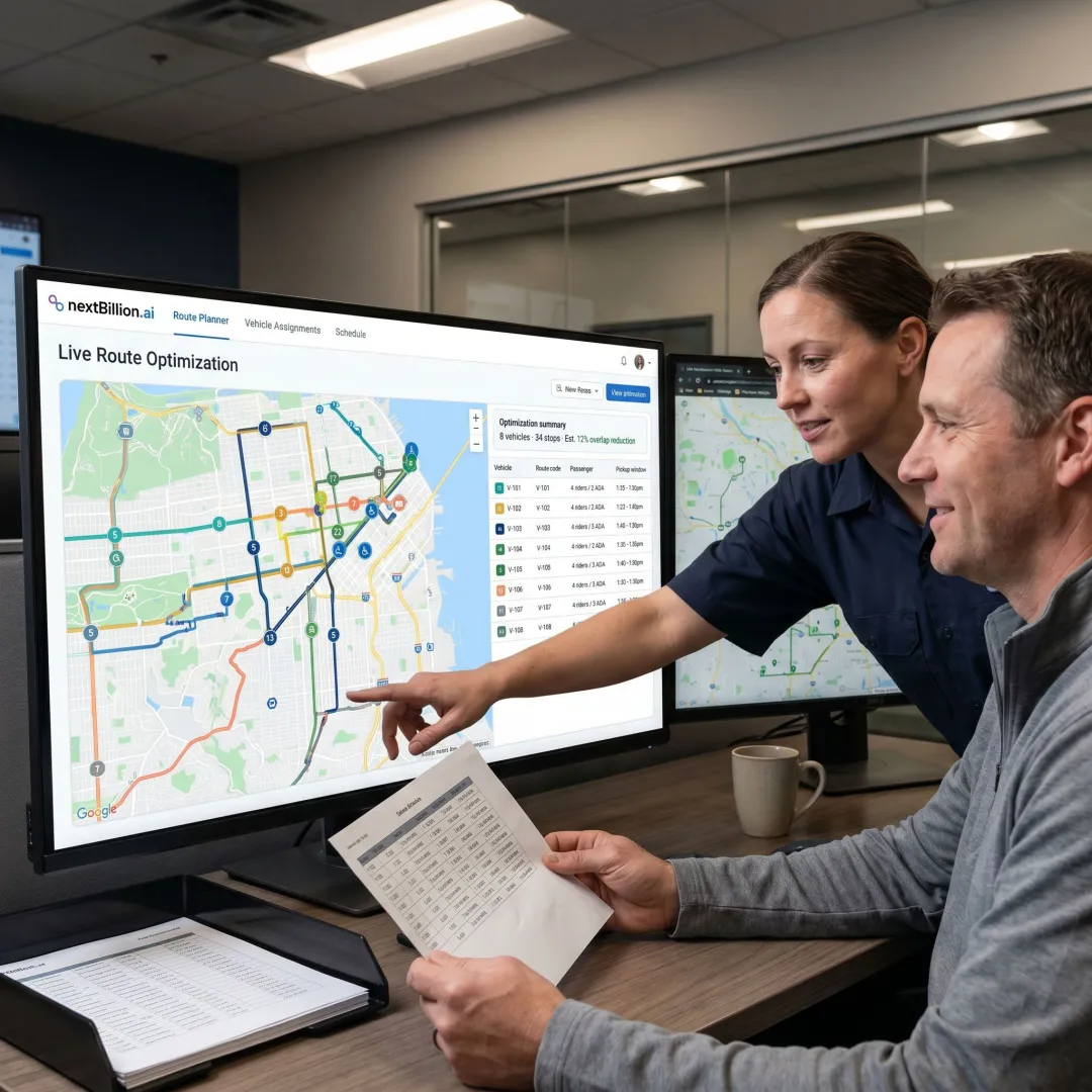 Dispatcher optimizing paratransit pickup schedules