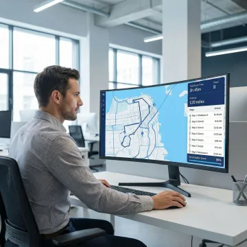 Developer integrating the NextBillion.ai Directions API to compute a multi-stop vehicle route on a logistics dashboard