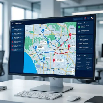 GPS field service tracking dashboard showing technician locations and live route progress on a map