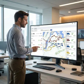 Dispatcher reviewing and approving optimized fixed routes on a route planning interface