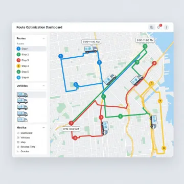 Cold chain route optimization software interface showing refrigerated delivery routes