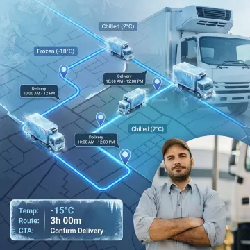 Route optimization dashboard for cold chain logistics fleet management
