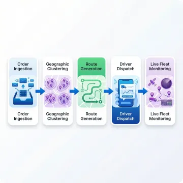 Step-by-step route optimization workflow for a multi-depot distribution operation