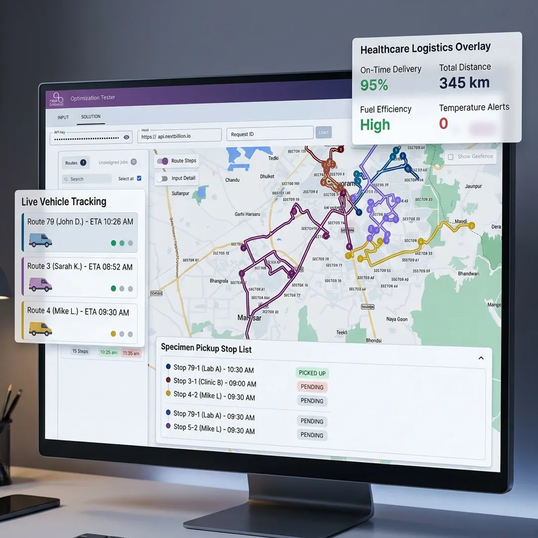 Medical Courier & Specimen Pickup Routing Software