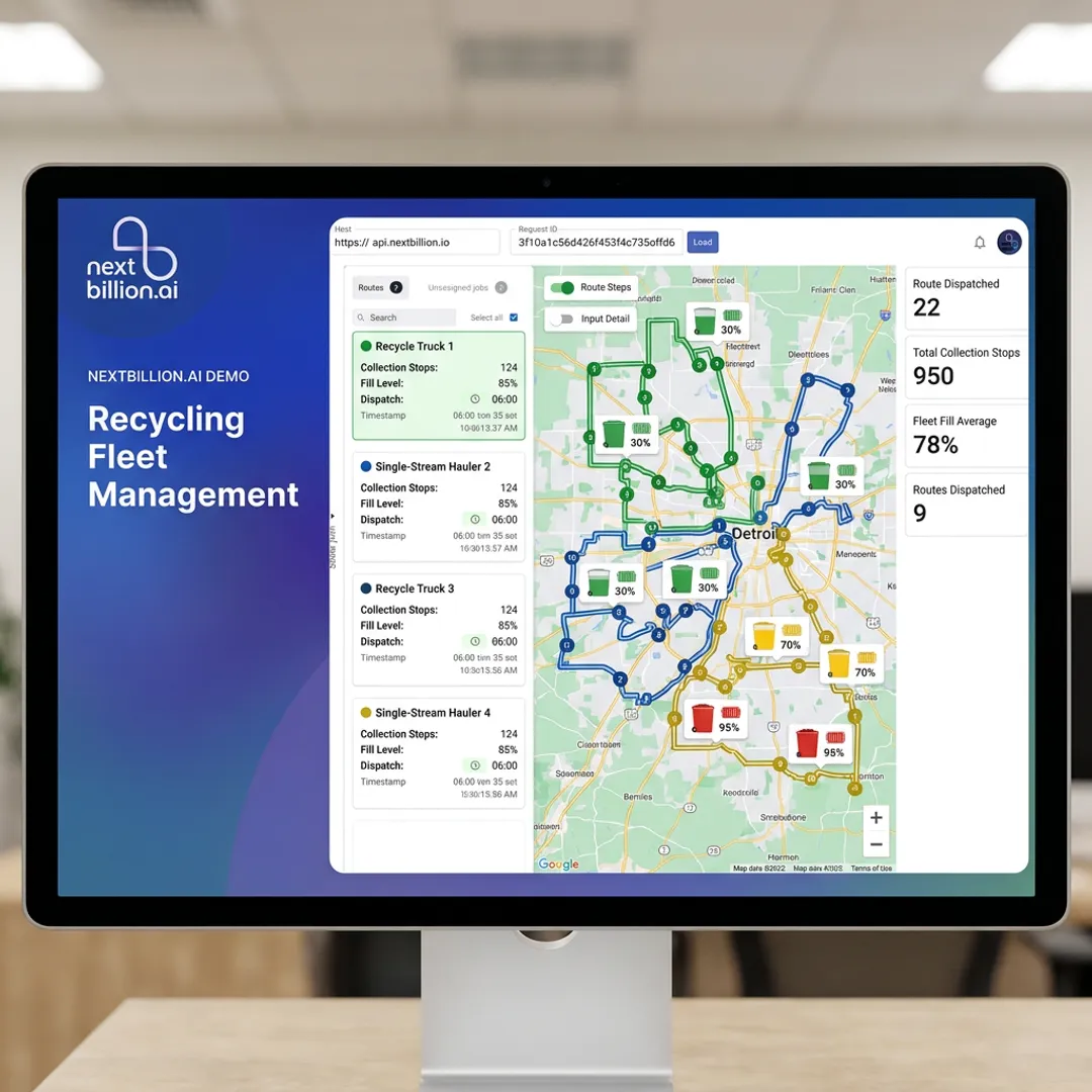 Recycling fleet route optimization interface