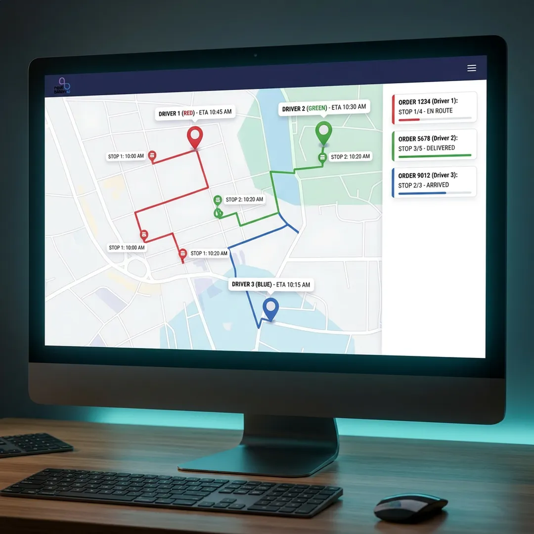 Dispatcher monitoring live delivery operations