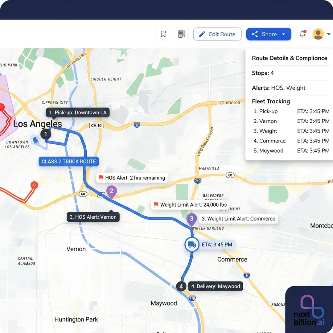 Class 2 Truck Route Planning & Compliance Services