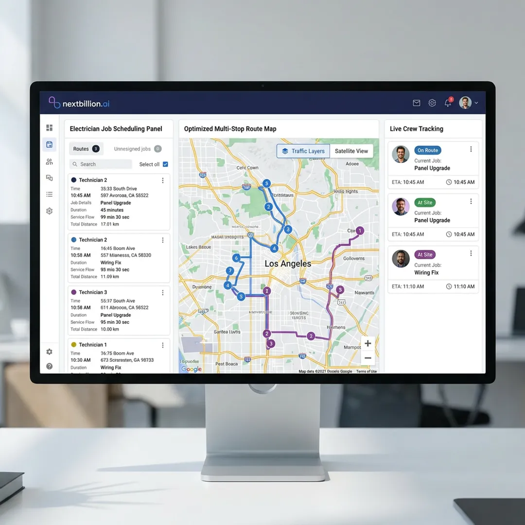 Electrical Contractor Scheduling & Route Planning Software