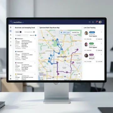 Electrical contractor scheduling and route planning dashboard
