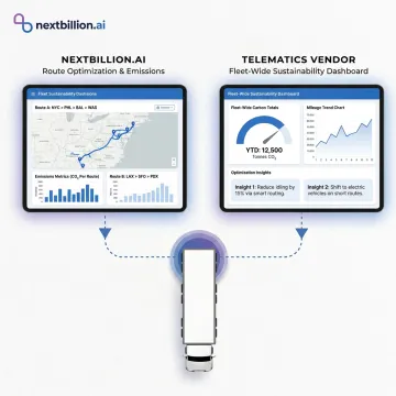 Fleet emissions tracking dashboard with route analytics