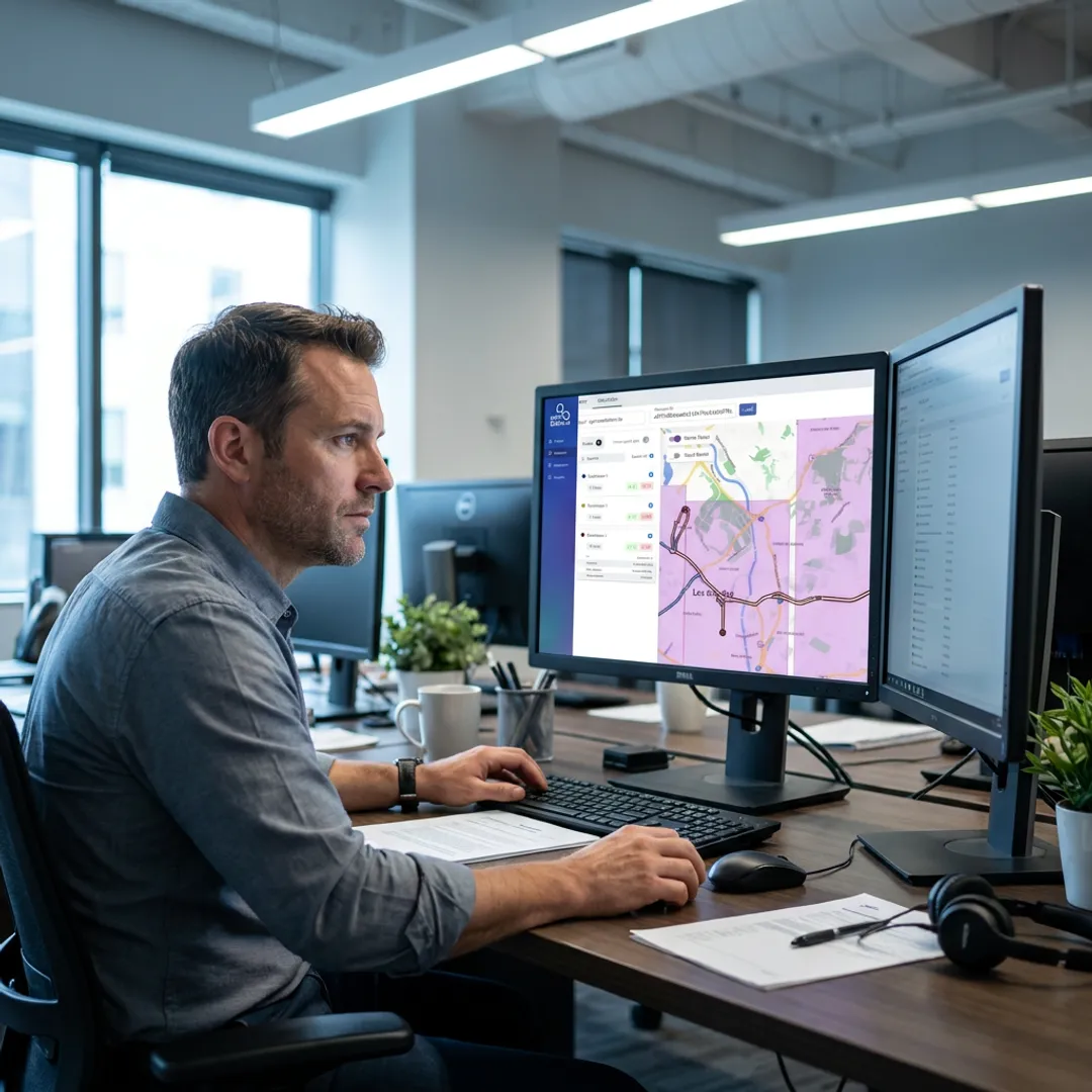 Dispatcher managing field service schedules and routes