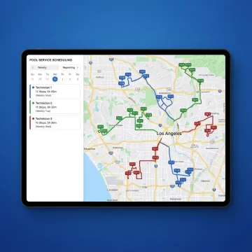 Pool service routing software dashboard