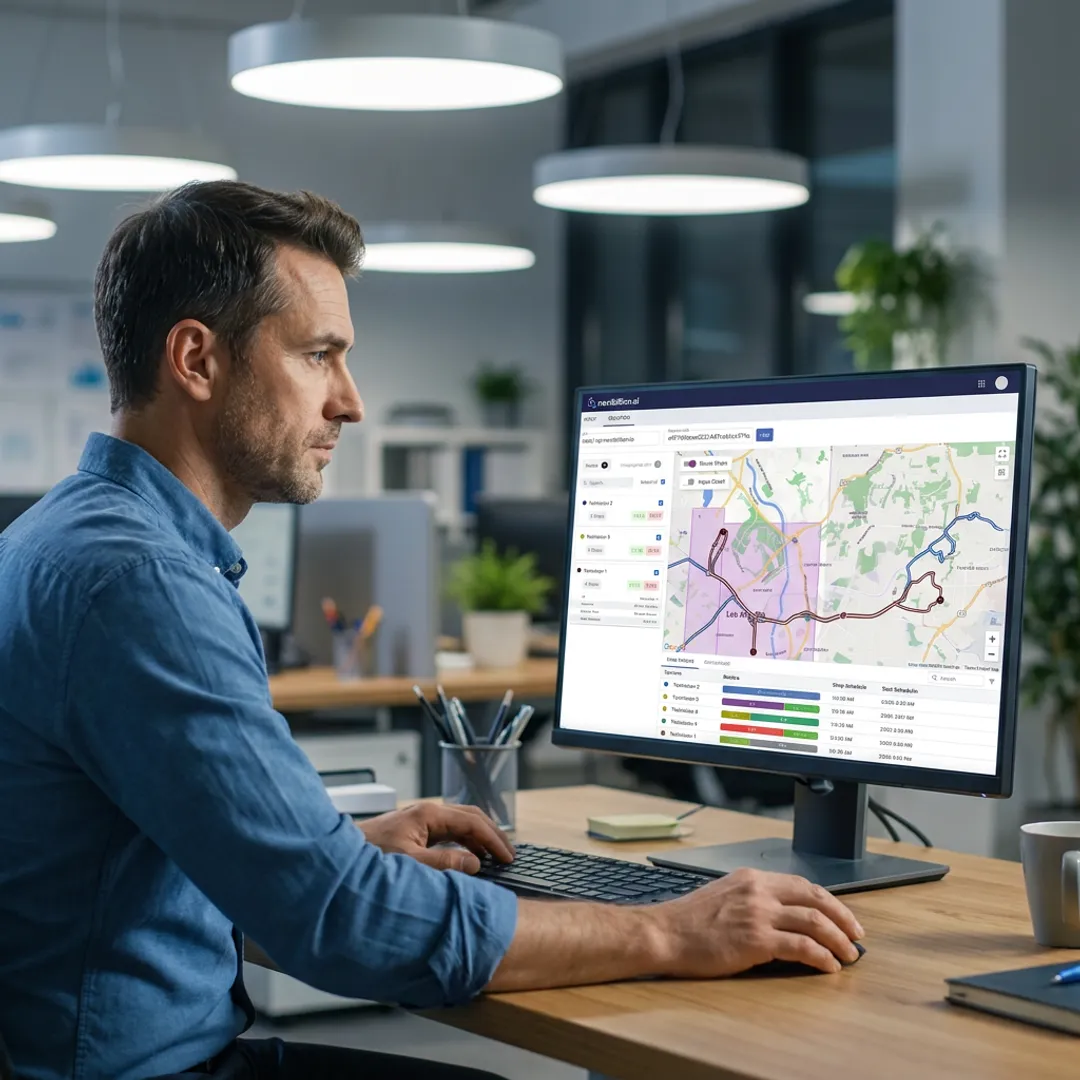 Pool technician route planning interface