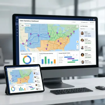 Field sales route planning dashboard
