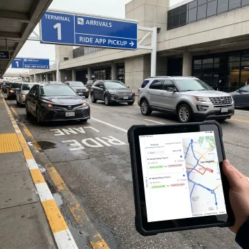 Airport ride-hailing pickup zone management dashboard