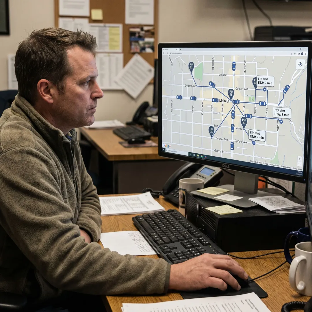 Taxi dispatch software dashboard for Aspen fleets