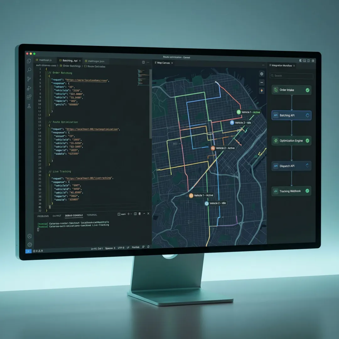 Field routes API dashboard and map integration