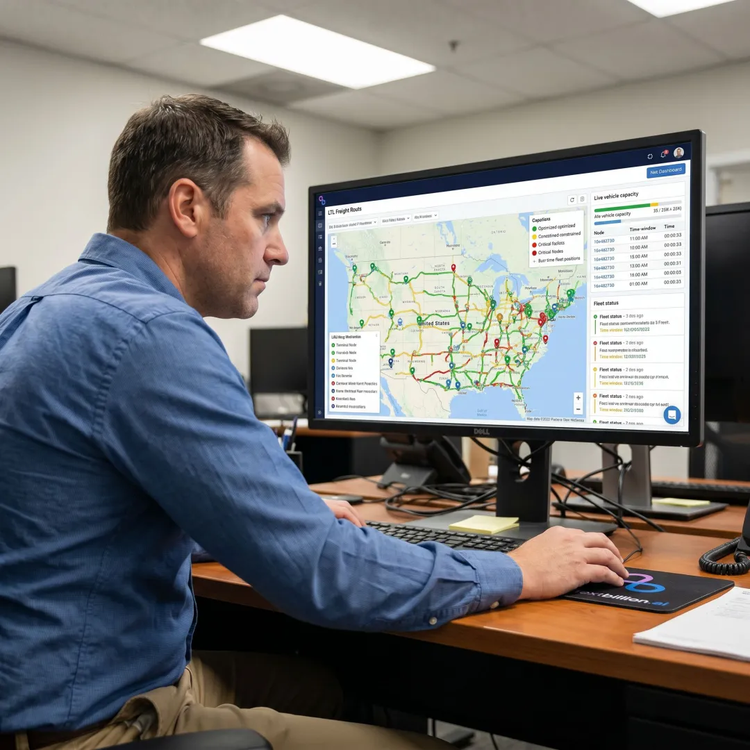 Dispatcher optimizing LTL freight routes