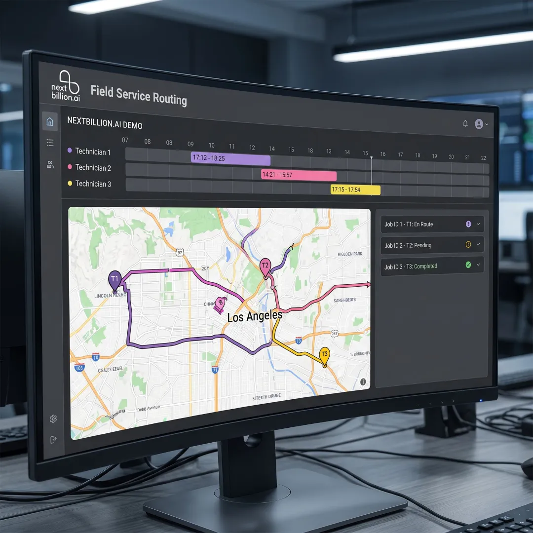 Technician shift planning and optimized route dashboard