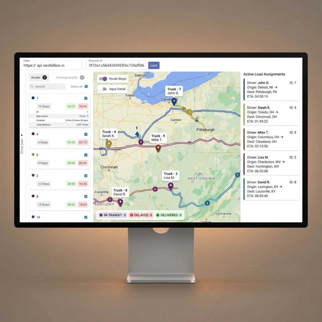 Freight broker dispatch software dashboard