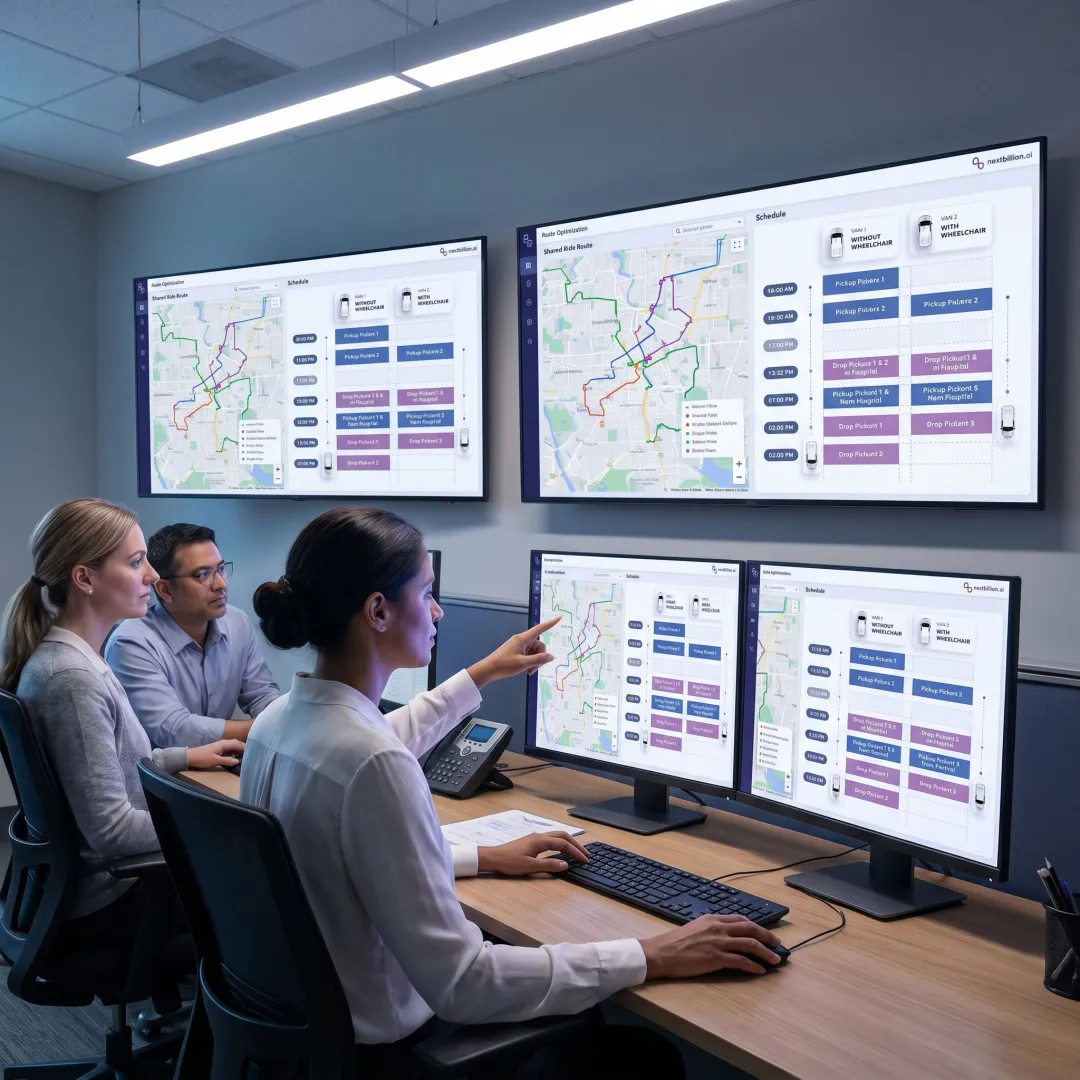 Medical transport team planning optimized NEMT routes
