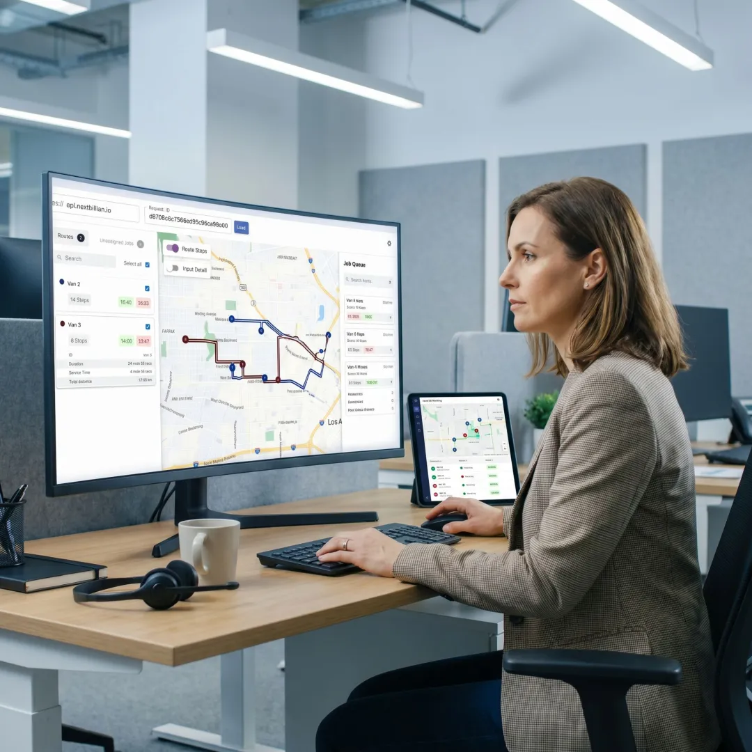NEMT dispatch dashboard with live vehicle routes