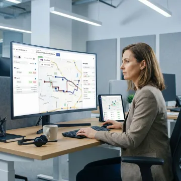 NEMT dispatch dashboard with live vehicle routes