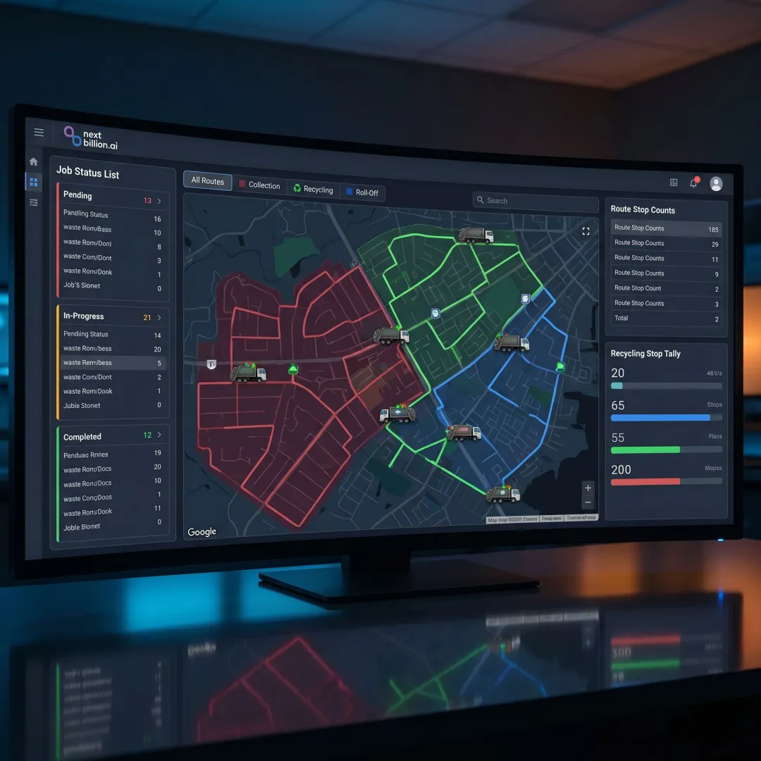 Waste management routing dashboard