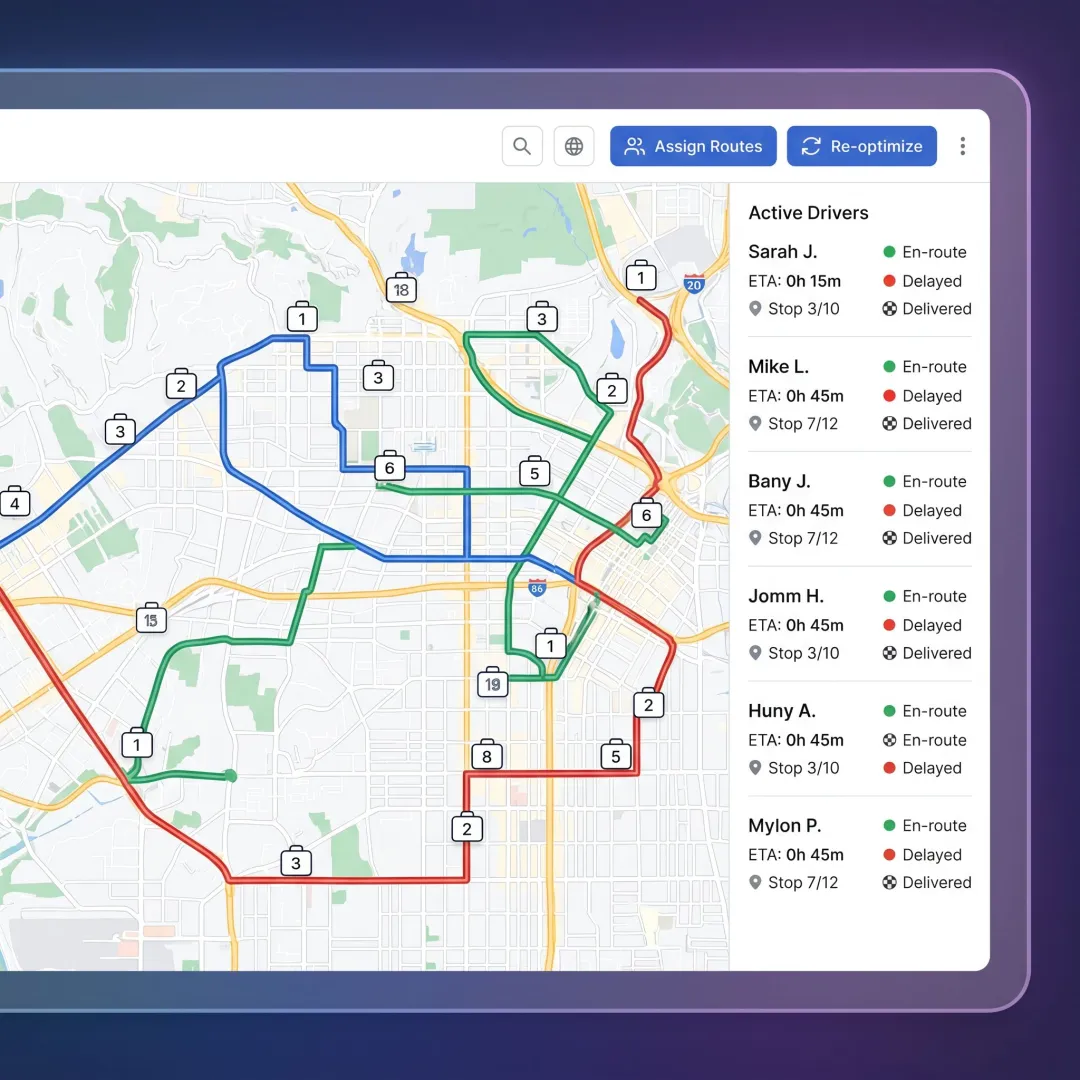 Pharmacy delivery route optimization dashboard