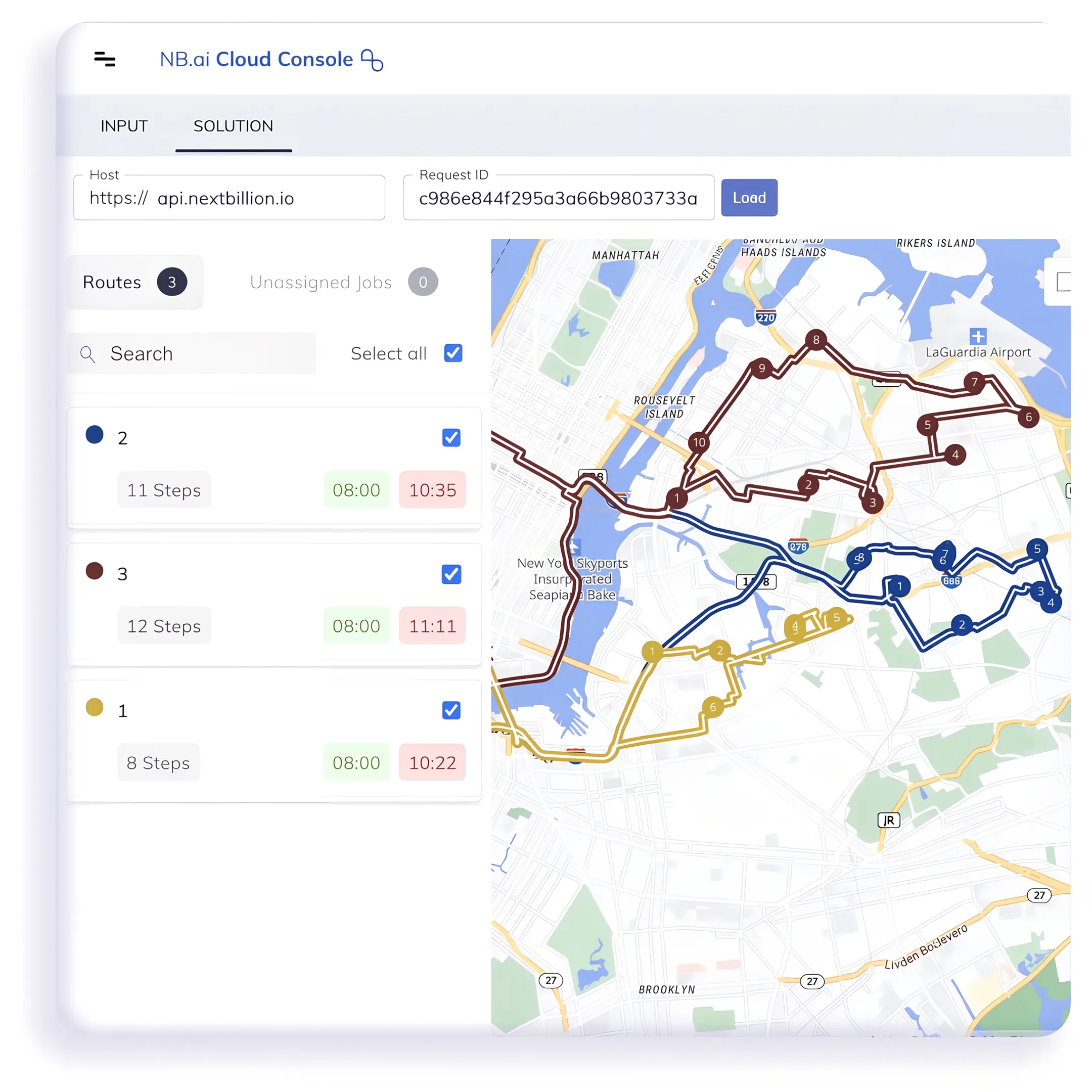 Dispatch dashboard showing optimized delivery routes and active drivers