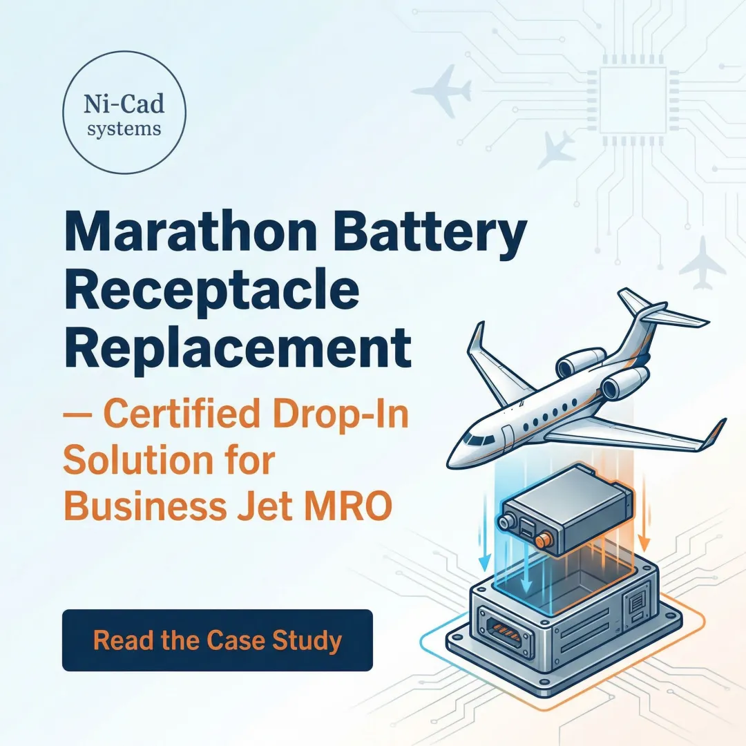 Marathon Battery Receptacle Replacement — Certified Drop-In Solution for Business Jet MRO