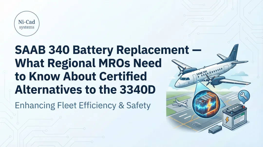 Cover image for SAAB 340 Battery Replacement — What Regional MROs Need to Know About Certified Alternatives to the 3340D