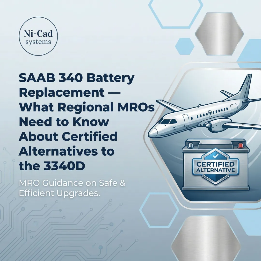 SAAB 340 Battery Replacement — What Regional MROs Need to Know About Certified Alternatives to the 3340D