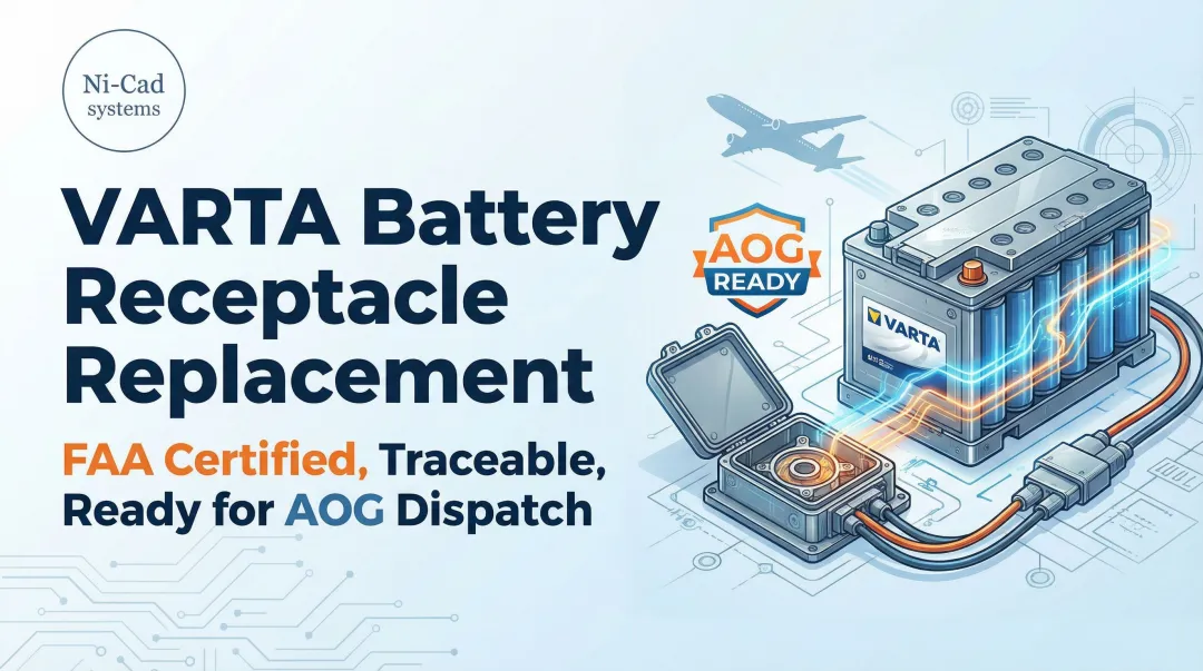 Cover image for VARTA Battery Receptacle Replacement — FAA Certified, Traceable, Ready for AOG Dispatch