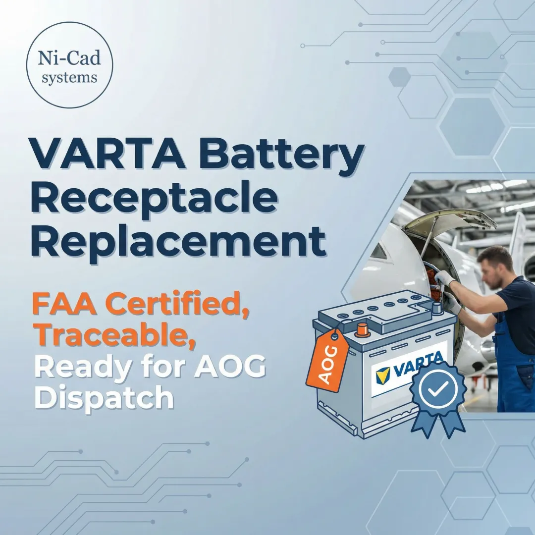 VARTA Battery Receptacle Replacement — FAA Certified, Traceable, Ready for AOG Dispatch