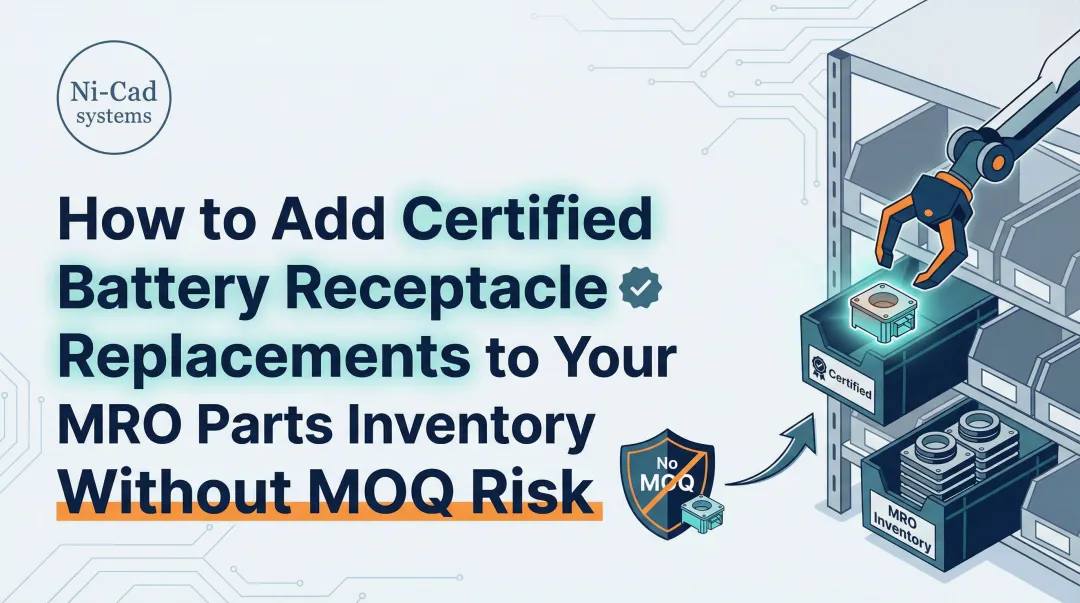 Cover image for How to Add Certified Battery Receptacle Replacements to Your MRO Parts Inventory Without MOQ Risk