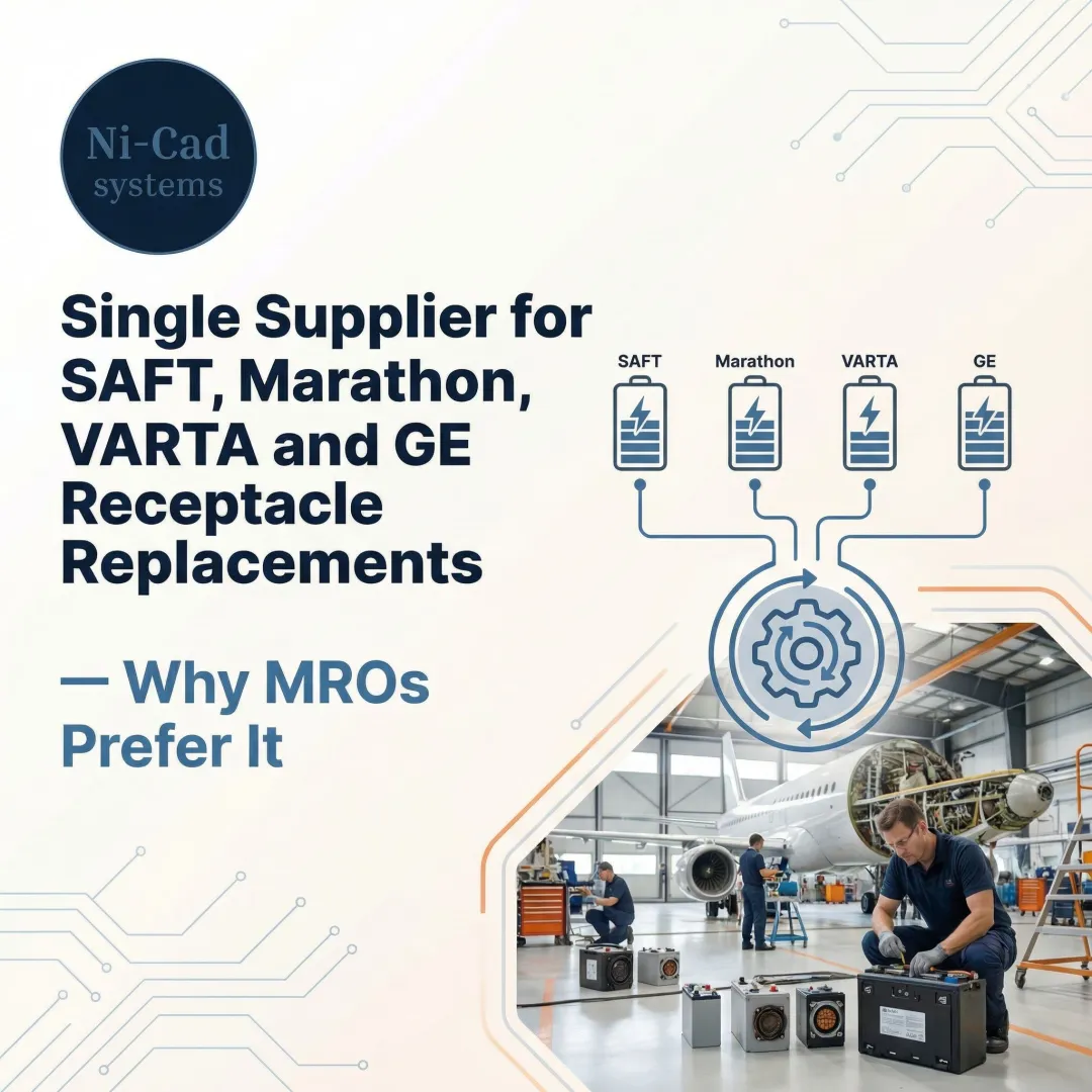 Single Supplier for SAFT, Marathon, VARTA and GE Receptacle Replacements — Why MROs Prefer It