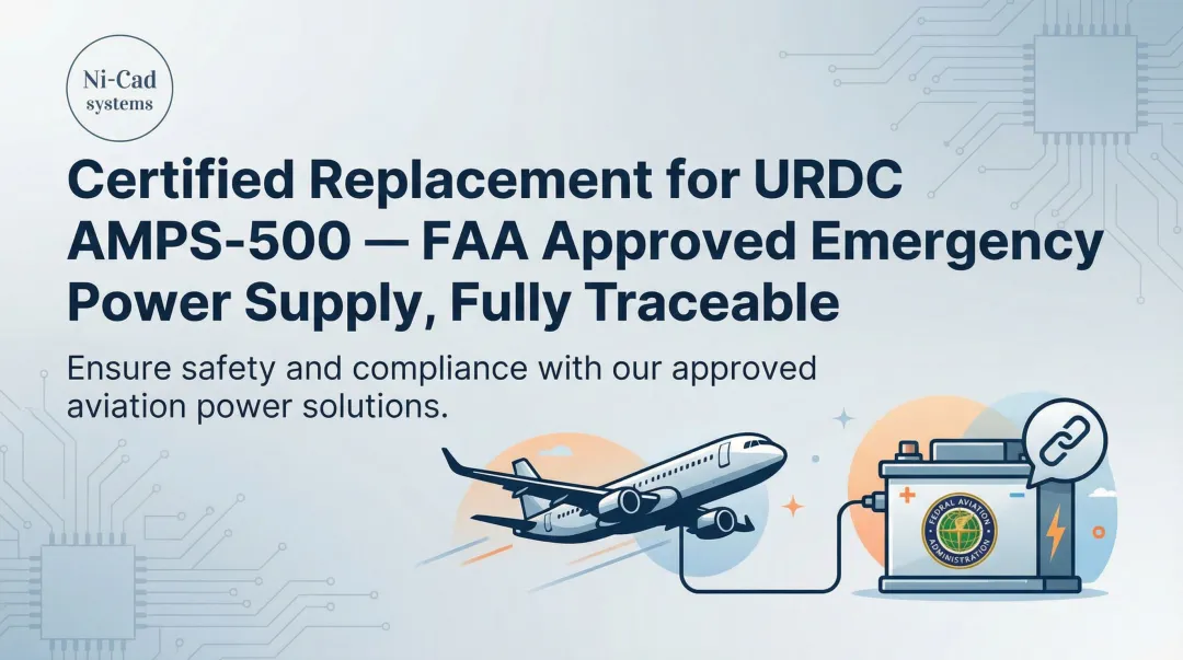 Cover image for Certified Replacement for URDC AMPS-500 — FAA Approved Emergency Power Supply, Fully Traceable