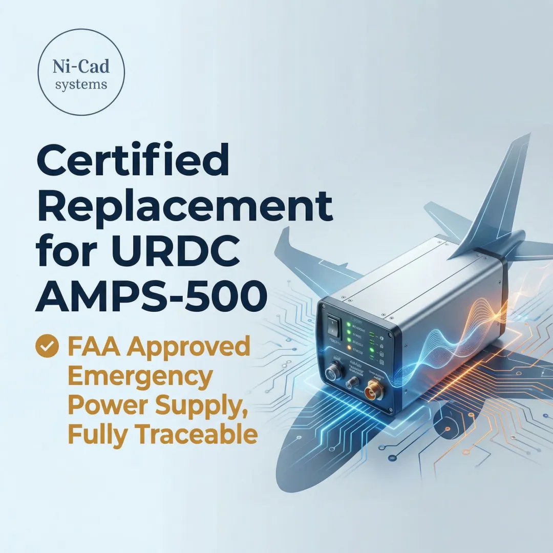 Certified Replacement for URDC AMPS-500 — FAA Approved Emergency Power Supply, Fully Traceable