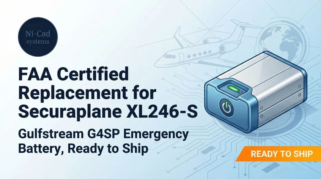 Cover image for FAA Certified Replacement for Securaplane XL246-S — Gulfstream G4SP Emergency Battery, Ready to Ship