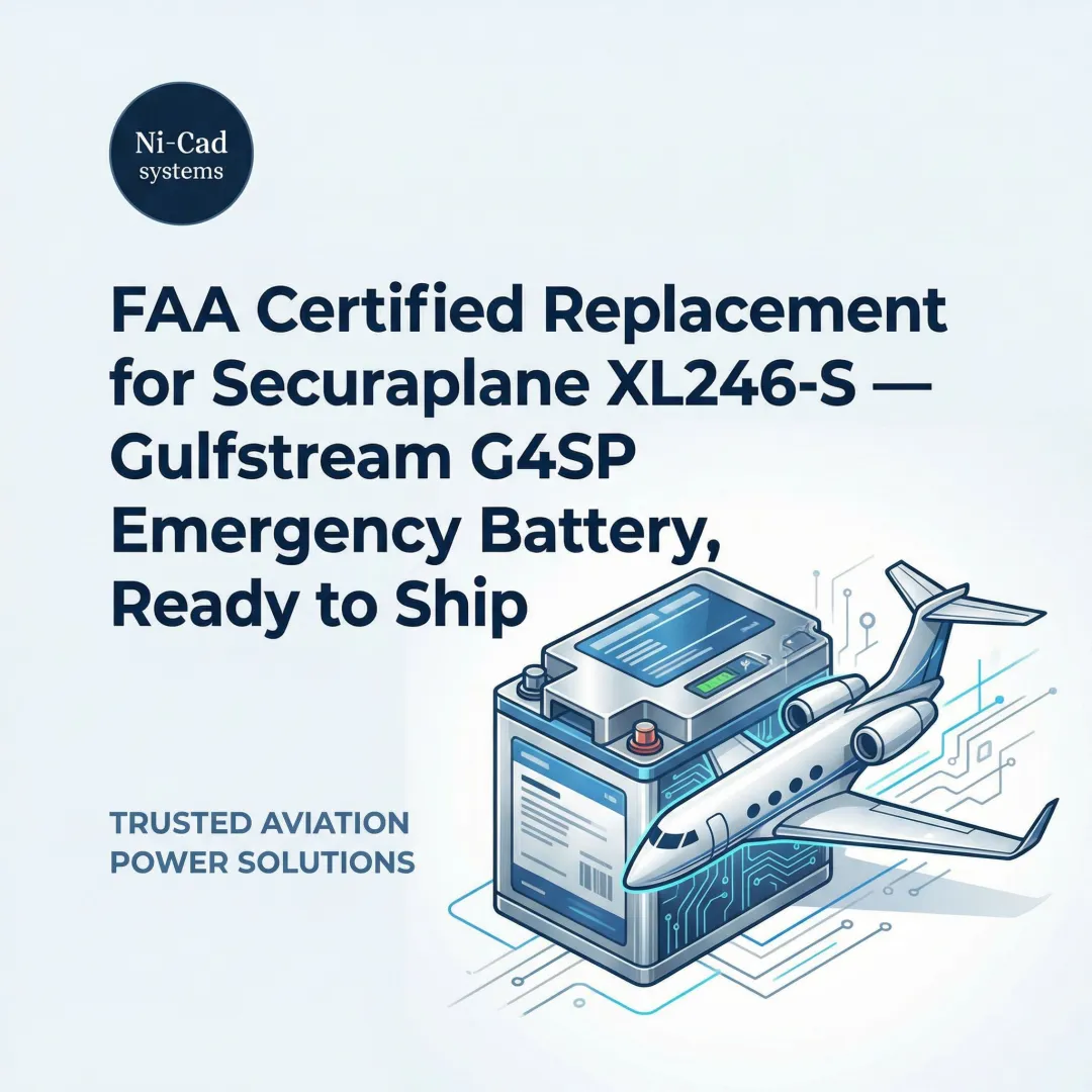 FAA Certified Replacement for Securaplane XL246-S — Gulfstream G4SP Emergency Battery, Ready to Ship