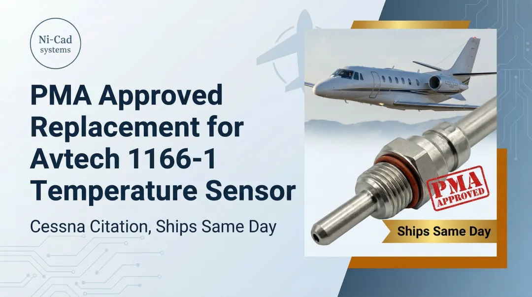 Cover image for PMA Approved Replacement for Avtech 1166-1 Temperature Sensor — Cessna Citation, Ships Same Day