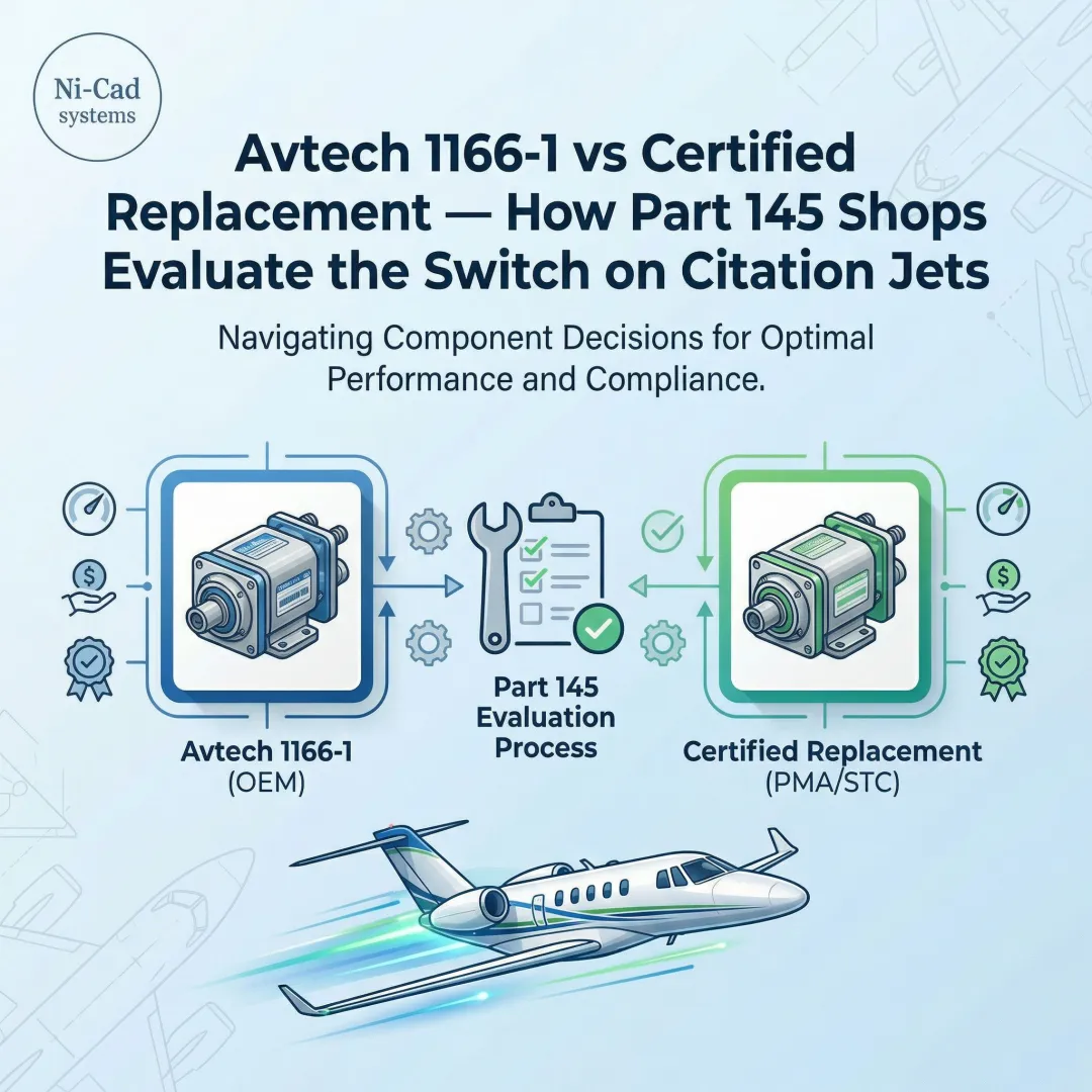 Avtech 1166-1 vs Certified Replacement — How Part 145 Shops Evaluate the Switch on Citation Jets