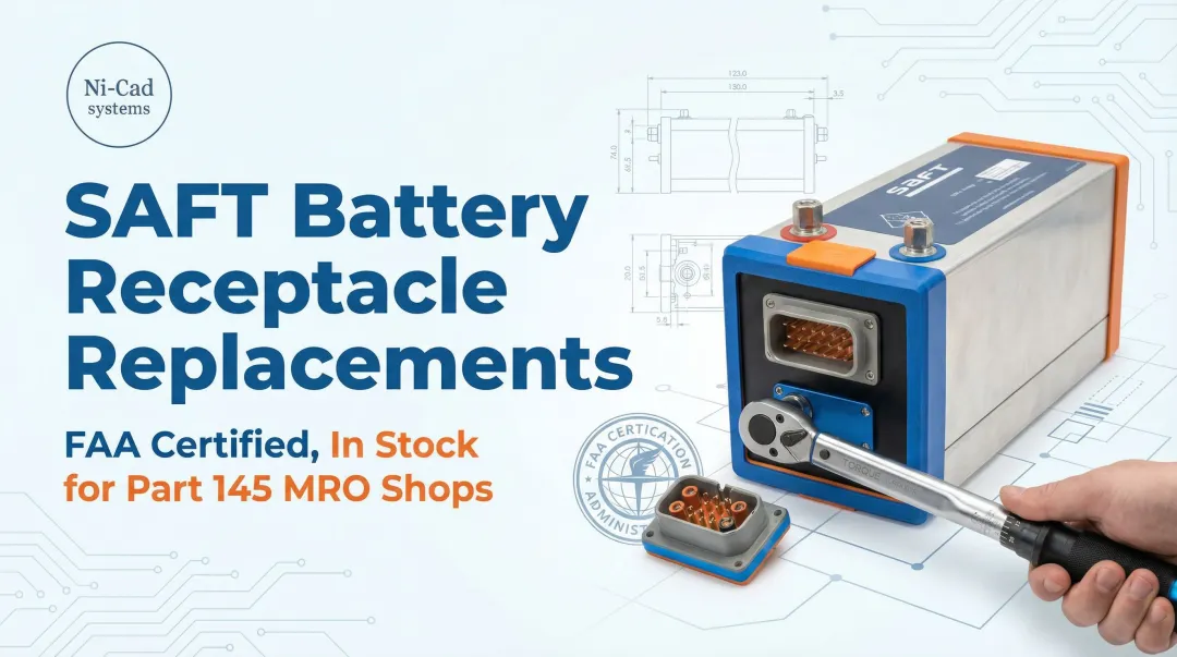 Cover image for SAFT Battery Receptacle Replacements — FAA Certified, In Stock for Part 145 MRO Shops
