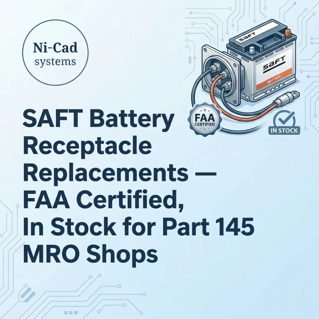 SAFT Battery Receptacle Replacements — FAA Certified, In Stock for Part 145 MRO Shops