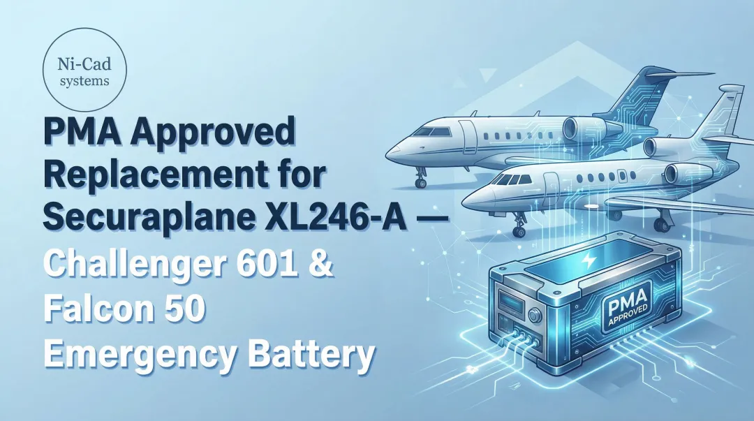 Cover image for PMA Approved Replacement for Securaplane XL246-A — Challenger 601 & Falcon 50 Emergency Battery