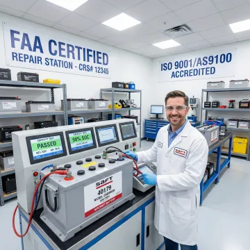 Saft battery undergoing professional capacity testing