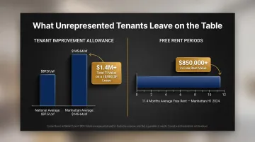 Manhattan tenant improvement allowance and free rent concession value comparison infographic